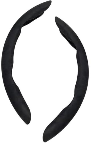 Auto Steering Wheel Cover Protector For BMW For X3 M40i M40d X3M iX3 Chamois Anti-Skid ComFortable Durable Segmented Steering Wheel Protection 2 Pcs Suede(‎Black)