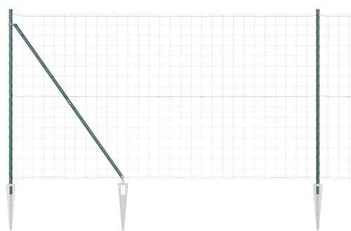 vidaXL Stängsel med stolpe Grön 1,6 x 10 m Stål och PVC, Trädgårds- och terrassstaket, moderna utomhuspaneler, hållbart skydd, stiligt avskildhet, praktisk set