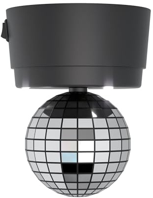 U Brands Magnetic LED Disco Ball Light, Disco Ball Locker Accessories, Black and Silver