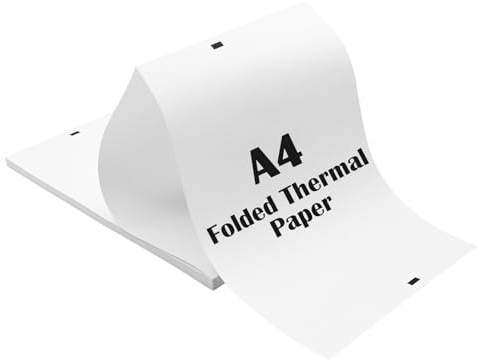 (100 Hojas) Papel Termico A4, papel para impresora termica, productos de papel de oficina, sitios web y fotos, color blanco, compatible con la mayoría de impresoras térmicas A, secado rápido