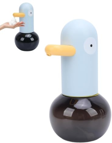 Automatischer Schaumseifenspender, süße Cartoon-Ente, wiederaufladbar, berührungsloser Handseifenspender mit Sensor Shampoo Spender Schaumstoff Hand Seife Spender für Badezimmer und Küche (Blau)