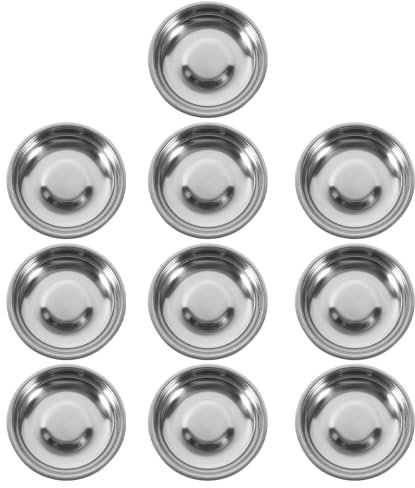 Ipetboom Piatti da Cucina in Acciaio Inox 10 Pezzi Piccoli Rotondi 10 Cm per Antipasti e Condimenti Estetica Raffinata per Uso Casalingo