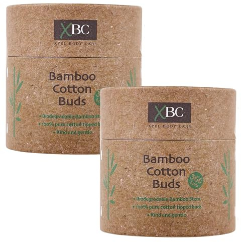 Bamboo Cotton Buds (600 Pack) – Eco Friendly Biodegradable Cotton Swabs with Bamboo Sticks | Plastic-Free Ear Buds for Makeup, Beauty & Baby Care | Sustainable Body Care Cotton Tips