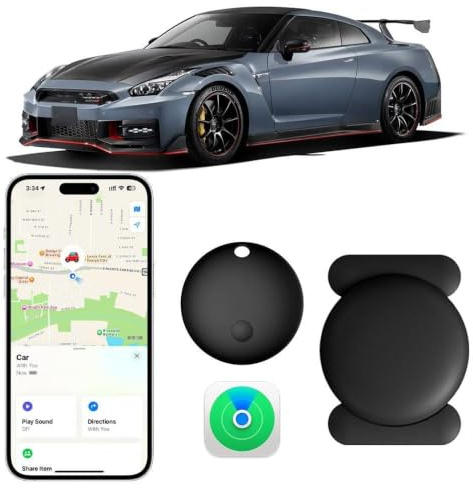 Traceur GPS Mini Compatible Apple Find My sans Frais mensuels ni abonnement. Localisateur magnétique Discret pour Voiture, Moto et Bagage, étanche IP67, Pile Facile à remplacer