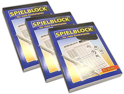 HAC24 3er Set Knobel Spielblock je 80 Blatt Spiel Spielzettel Block