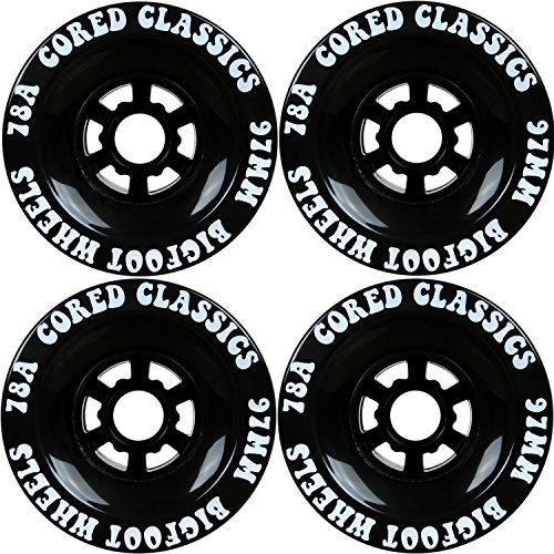 Bigfoot Cored Classics Longboard Wheels Black, 97mm