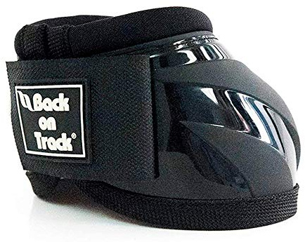 BACK ON TRACK Performance Equine Durable Rubber Horse Protective Pair of Hoof Bell Boots with Loop Closure, Black, X-Large
