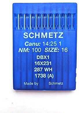 Schmetz Nähmaschinennadeln für Industrienähmaschinen: 16 x 231 CANU 14:25 1 (10 Stück) 16/100