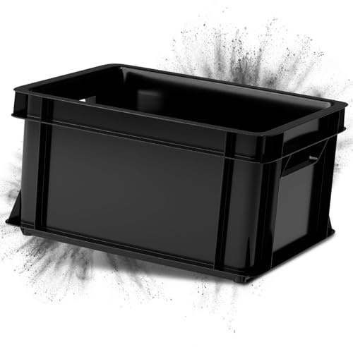 ARTECSIS® Caisse de rangement empilable en plastique 29 L, anthracite, 41 x 34 x 24 cm – Maison et atelier