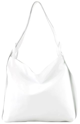 modamoda de T192 Damen Leder Rucksack Schultertasche, 40 x 37 x5 cm, Groß, handmade in Italy