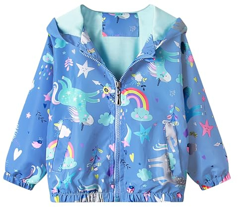 JinBei Bambina Cappotto Giacca a Vento Con Cappuccio Sottile Giacche e Cappotti Ragazza Abbigliamento per La Tuta Solare Cerniera Lampo Bimba Autunno Protezione Solare Vestiti Impermeabile 1-7 Anni