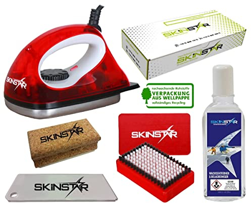 SkinStar Starter Ski Wachs Set Wachsbügeleisen Bürste Natural Wax Reiniger 6pcs