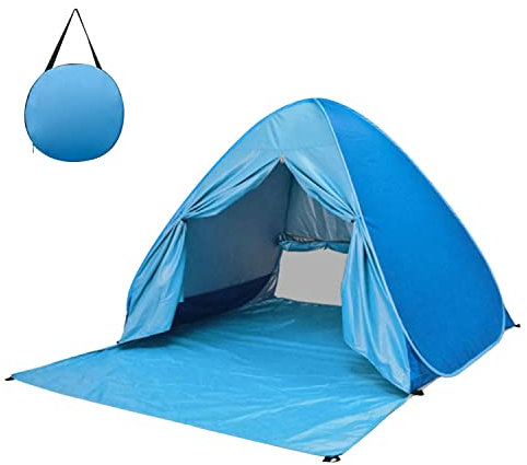 Pop Up Strandzelt für 1-3 Personen, Baby Strandzelt UV 50+ für großen Sonnenschutz mit Aufbewahrungstasche, Zeltheringe (Blau, 199,9 x 165,1 x 130 cm)