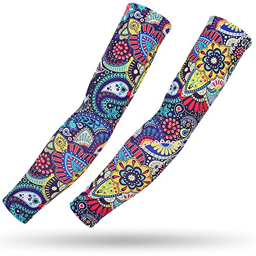 DETUCK Tattoo Arm Ärmel Ärmlinge, Armwärmer Sleeves UV Sonnenschutz Armstulpen, Arm Sleeves Kühlung UPF 50+, Kompressions Tattoo Cover Armstulpen (ein Paar)