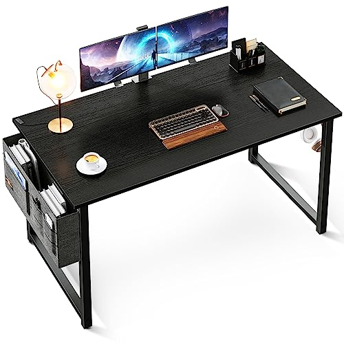 ODK Scrivania per Computer, Scrivania da Ufficio, Scrivanie da Lavoro con Gancio para Auriculares Mesa de Escritura (Nero, 120x48cm)