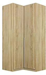 Rauch Möbel Alabama, Eckschrank, Farbe Eiche Sonoma, Breite 100 cm | Eckkleiderschrank, 2-türig, Zubehör Basic, für Schlafzimmer, Kinderzimmer, Hauswirtschaftsraum, Garderobe, Flur
