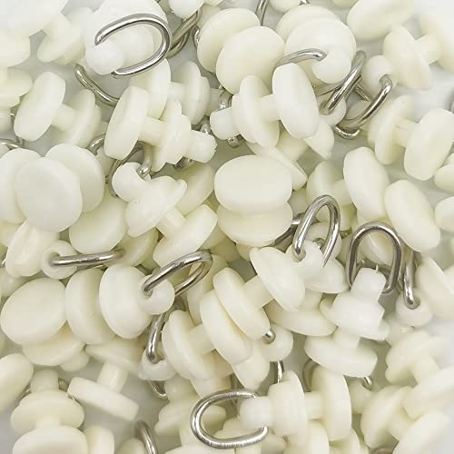 Alamic Curtain Gliders Hooks Ceiling Track Roller Carrier Slide Shower Curtain Tracks Accessories - 50 Pack