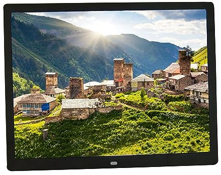 15-Zoll-elektronisches Fotoalbum HD-Bildschirm ultradünner digitaler Fotorahmen mit schmaler Kante elektronische Fotorahmen-Werbemaschine (Color : Black)