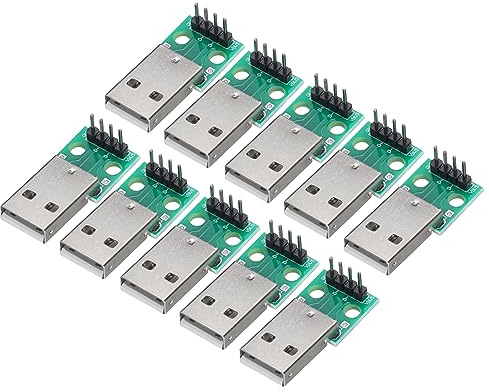 QUARKZMAN 10 Stück USB Adapterplatine, Grün | USB 2.0 Stecker DIP 4 Adapter Connector PCB Konverter Pin Board für DIY Stromversorgung