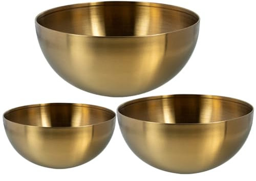 UPKOCH 3 Cuencos De Acero Inoxidable Cuencos De Ramen Cuenco Dorado Coreano Ensaladeras De Verduras Cuencos De Sopa De Fideos Cuenco para Servir Comida Udon para Sopa Caliente Cereales