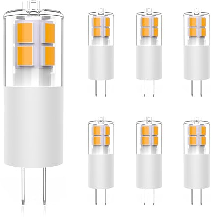 GOHDLAMP 6-Pack G4 LED Bulbs 12V 3W Warm White - Energy-Efficient Low Voltage Landscape Lights with JC Bi-Pin Base, Replace 20W - 30W Halogens