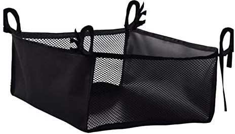 Wheelchair Under Seat Storage Bag, 35x31cm Lightweight and Heavy Duty Travel Accessory Organizer, Rollator Under Seat Large Capacity Reusable Wheelchair Bag for Books, Shopping and Essentials(Black)