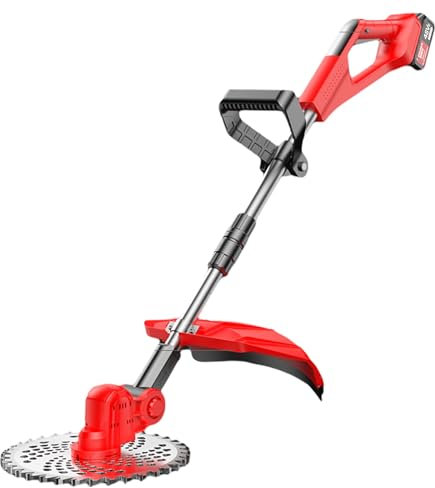 Desbrozadora Eléctrica 3 en 1 a Batería, Recortadoras Multiusos, Desbrozadora De Altura Ajustable, Bordeadora De Hilo Inalámbrica con Cuchilla y Cargador para Jardín De Césped(One Battery)