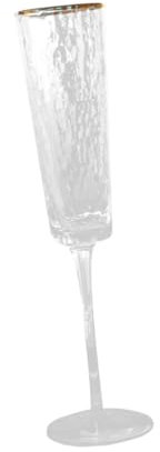 Garneck 1pezzi Calice Per Spumante in Vetro Cristallo Con Dorato Design Elegante e Creativo Coppa Per Vino e Feste Di Nozze Bicchiere Decorativo Stabile e Salubre
