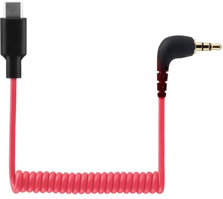 JCMOYUTY for DJI Mic 3 2 1 to Action 5 PRO USB C to 3.5mm TRS Microphone Adapter Mic OTG Audio Cable DAC Coiled Cord for Samsung Android iPhone 15 16 17 Pro Max