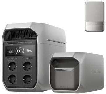 EcoFlow DELTA 3 Plus Portable Power Station with Extra Battery, 2 kWh Capacity, Expandable Backup Power Supply for Camping, Home Emergencies and Motorhomes