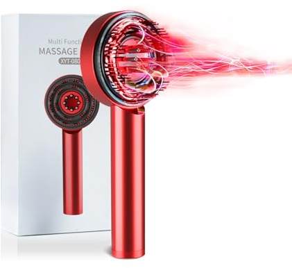 Elektrisches Kopfhautmassagegerät mit Rotlichttherapie-Haar, 3-in-1-Multifunktions-Kopfhautmassagegerät, Haarwachstum, kabellos und tragbar, elektrische Haarbürsten für den Heimgebrauch