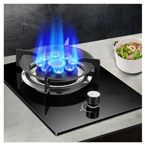Cuisinière À Gaz, Cuisinière À Gaz 5,2 KW, Cuisinière De Comptoir De Cuisine, Support À Casseroles En Fonte En Verre Trempé, Avec Protection Contre Les Flammes, For À Domicile(LPG)