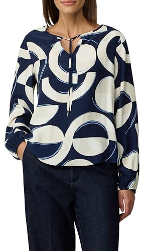 s.Oliver Black Label Blusa de Manga Larga para Mujer AOP, Azul Marino, 40