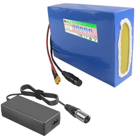 JHKJ Batteria al litio 48V 20Ah Batteria agli ioni di litio Batteria sostitutiva 48V Batteria al litio 48V con caricabatteria e connettore per motori da 250W - 1000W,48v20ah xt60