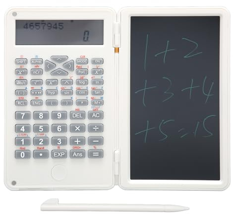 Generic Calcolatore con Blocchi Note, Calcolatori AB di Grandi Schermo Leggeri e Portatili con Tablet di Scrittura LCD Design Silenzioso per la Famiglia (WHITE)