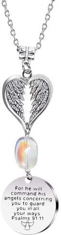 Schutzengel Autospiegel Anhänger,Silber Schutzengel Rückspiegel Anhänger,Rückspiegel Glücksbringer,Auto Innendekoration Engelsflügel Geschenk,Glück,Mode,für Aufhängen Am Autospiegel