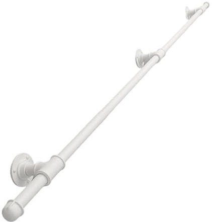 Balustrade d'escalier vintage en fer forgé blanc antirouille avec poignée de sécurité design tubulaire pour intérieur et extérieur jardins et porches