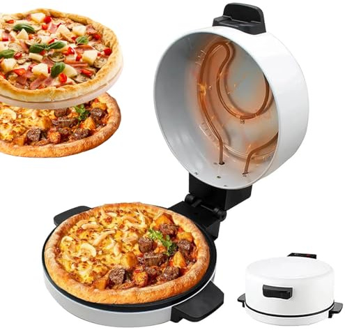 Pizzatillverkare, 30 cm pizzaugn, omelett maker non stick pan, temperaturkontroll och dubbel värme bänkskivor pizza maker för biff, bröd, pizza, bagels