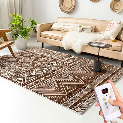 Tappetino riscaldato grande, morbido tappeto riscaldato in peluche con temperatura regolabile, scaldapiedi, per camper, soggiorno, camera da letto(B,150 * 200cm)
