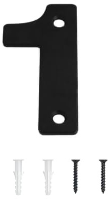 SISI UK Matt Black Front House Door Number 1 Modern Door Numeral 75mm (3 inch) Door Number Plaques For Wall Wooden UPVC & Composite Comes With Wall Plug & Fixing Screws