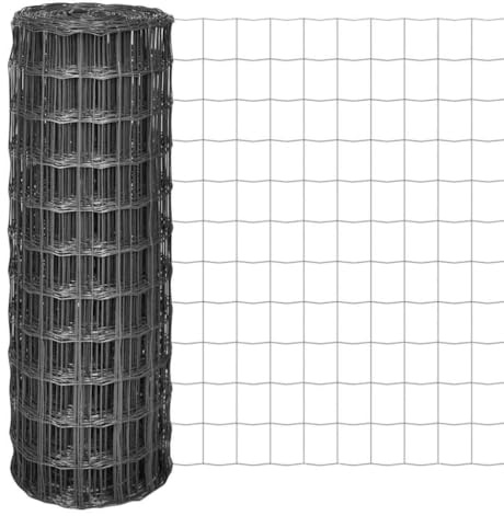 Recinzione da giardino a bastoncini, in acciaio 10 x 0,8 m, grigio, per giardino, terrazza, balcone