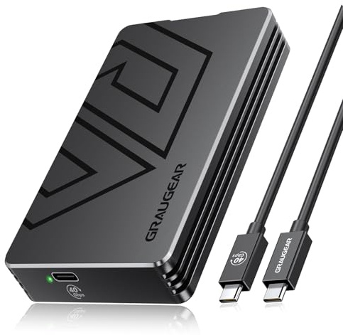 GRAUGEAR Alloggiamento SSD M2 da 40 Gbps, alloggiamento USB 4 NVME 40 Gbps compatibile Thunderbolt 4 fino a 3800 MB/s, per M.2 2230/2242/2260/2280, senza attrezzi, senza ventole