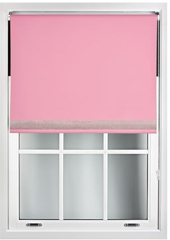 FURNISHED Verdunkelungsrollos mit Diamante-Kante – Verdunkelungsrollo mit Thermischer Stoffisolierung und Dekorativem Diamante-Glitzerbesatz, Rosa Bis zu 150W x 165L cm