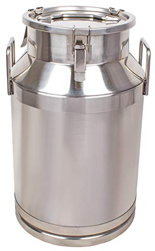Beeketal 'BMK-40' Milchkanne Transportkanne 40 Liter aus Edelstahl, auslaufsicherer Deckel mit Spannverschluss und Gummidichtung, Molkerei Milch Kanne zum Transportieren oder zur Aufbewahrung