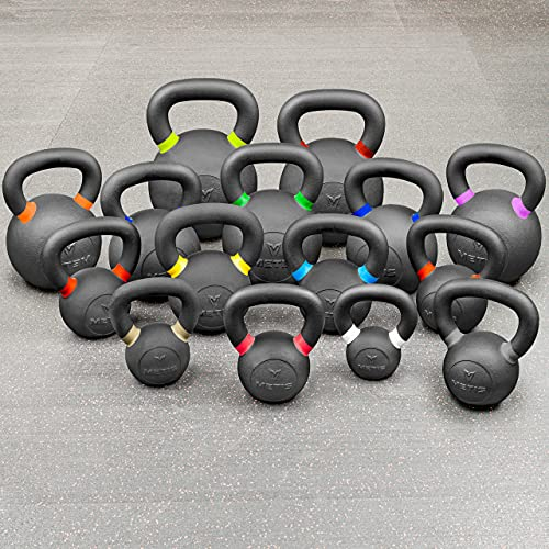 METIS Profi Gusseisen-Kettlebell [4 kg - 40 kg] | Professionelle Fitnessausrüstung - Strapazierfähige Hantel | Krafttraining/Funktionelles Training | Einzeln oder als gesamtes Set verkauft (36 kg)