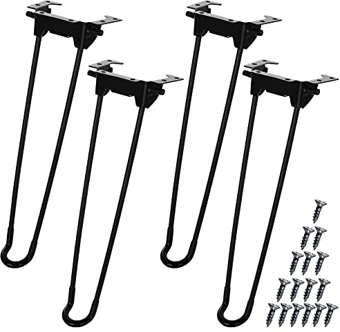 Klappbare Haarnadel-Tischbeine, 32,6 cm, 4 Stück, robust, faltbar, für Couchtische, einfache Installation, Metall für Möbel, Laptoptische, Mini-Schreibtische, Heimwerker-Projekte, mit Schrauben