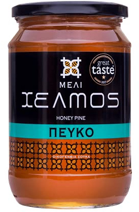Helmos Miele Greco di Pino 950 g | Miele dal gusto delicato e poco dolce, ricco di minerali, perfetto per la colazione e l'uso quotidiano
