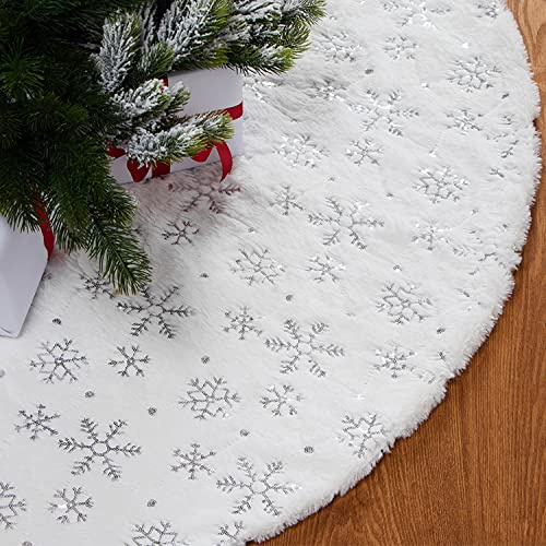 Gonna Albero di Natale 120cm Base di Natale Bianco Tappeto Decorazione Capodanno casa Festa Forniture