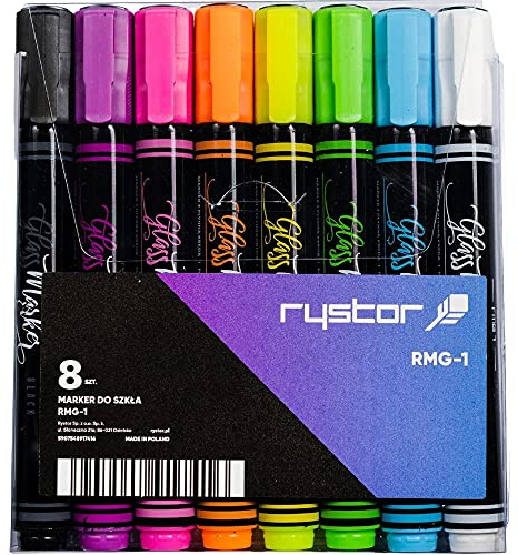 Rystor - Pennarelli a gesso liquido, 8 colori