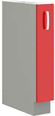 Küche Bianca Rose Hochglanz Rot Unterschrank 15 cm Schrankauszug Küchenschrank